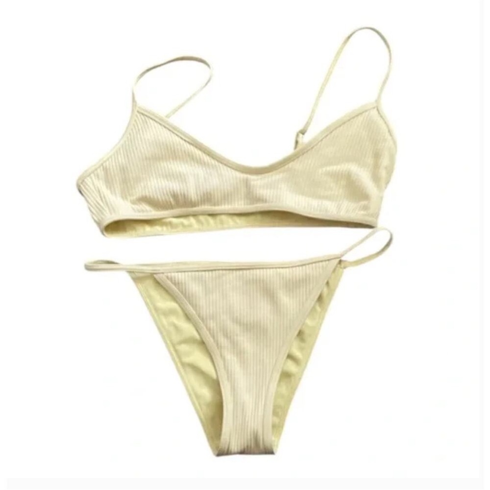 Pacsun Yellow Ribbed Bikini Sz S